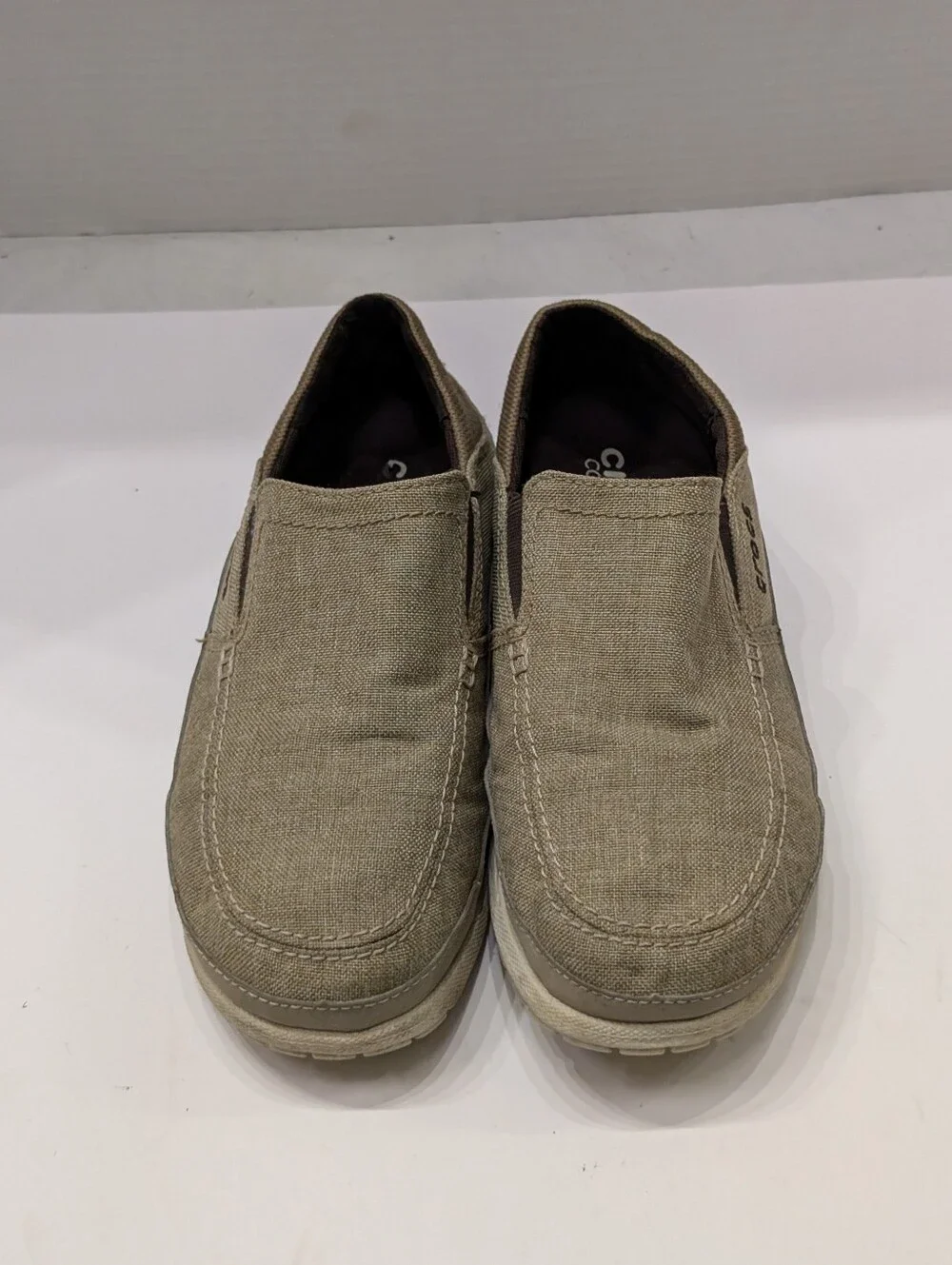 Crocs Men's 9 Dual Comfort Santa Cruz Boat Shoes Loafers Slip On Walking Brown
